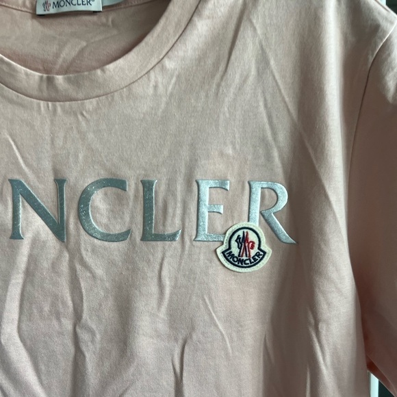 Moncler Metallic Logo Front Cotton T-Shirt - Picture 6 of 12